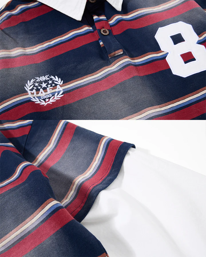 Layered Striped Long Sleeve T-Shirt - Image 5