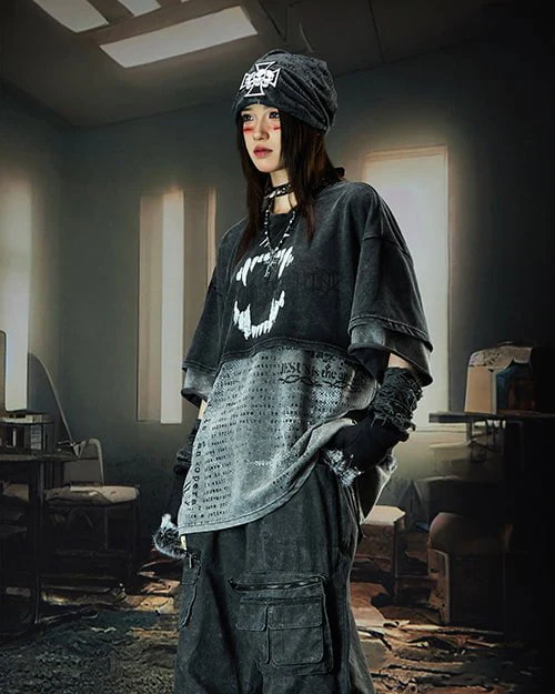 Layered Washed Graphic Tee - Image 6
