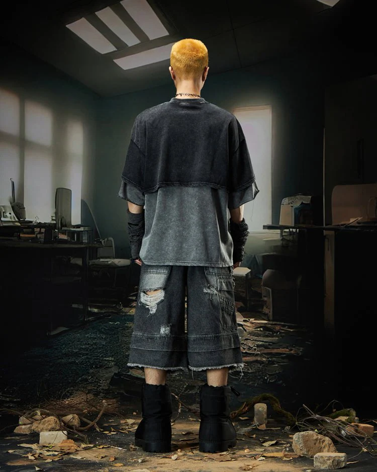 Layered Washed Graphic Tee - Image 7