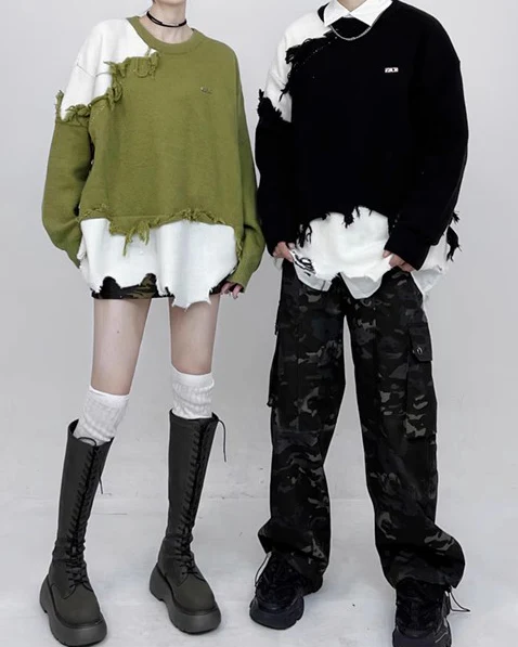 Lazy Irregular Tassel Sweater - Image 6