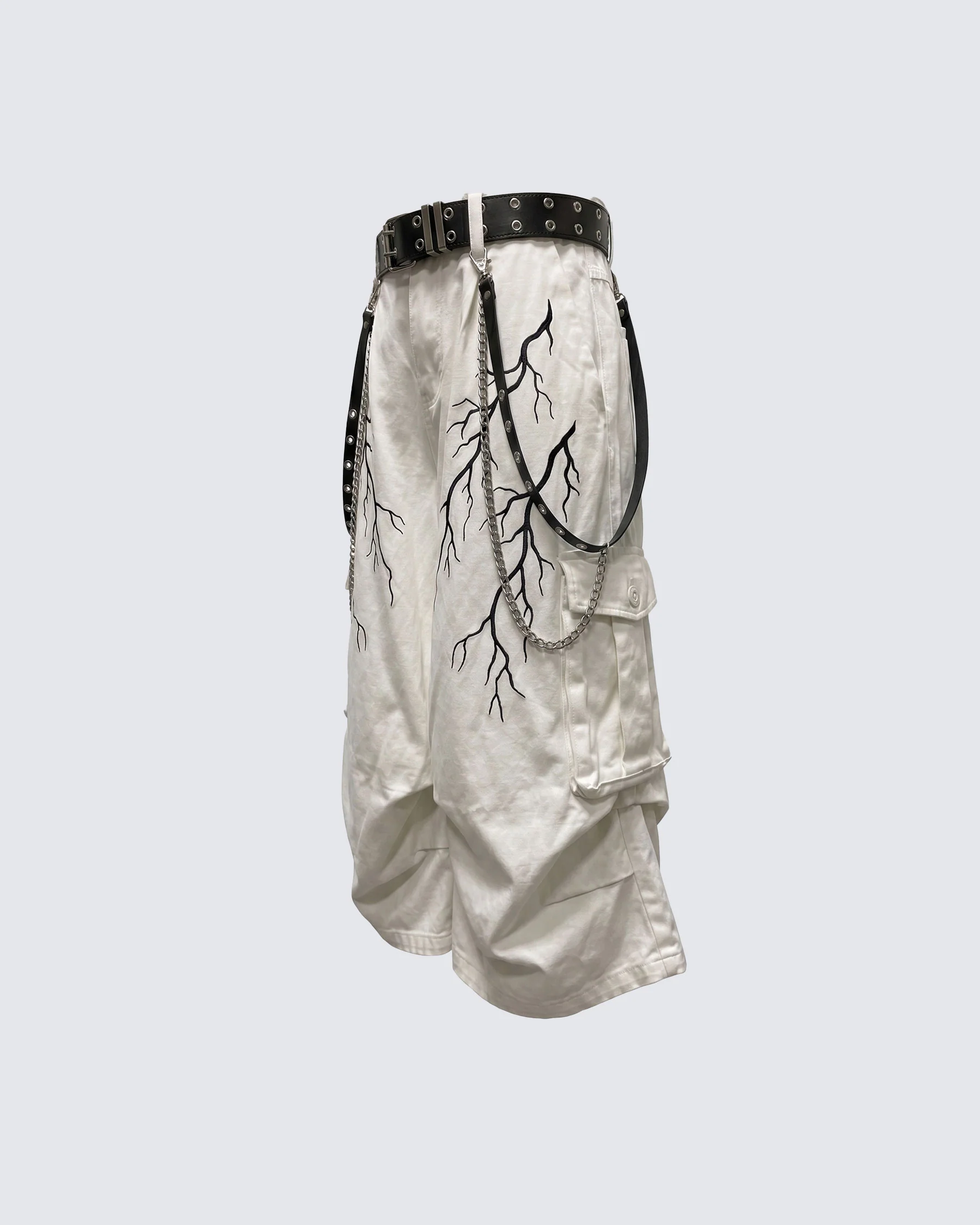 LIGHTNING Series | Gothic Chain Strap Utility Shorts - Image 13