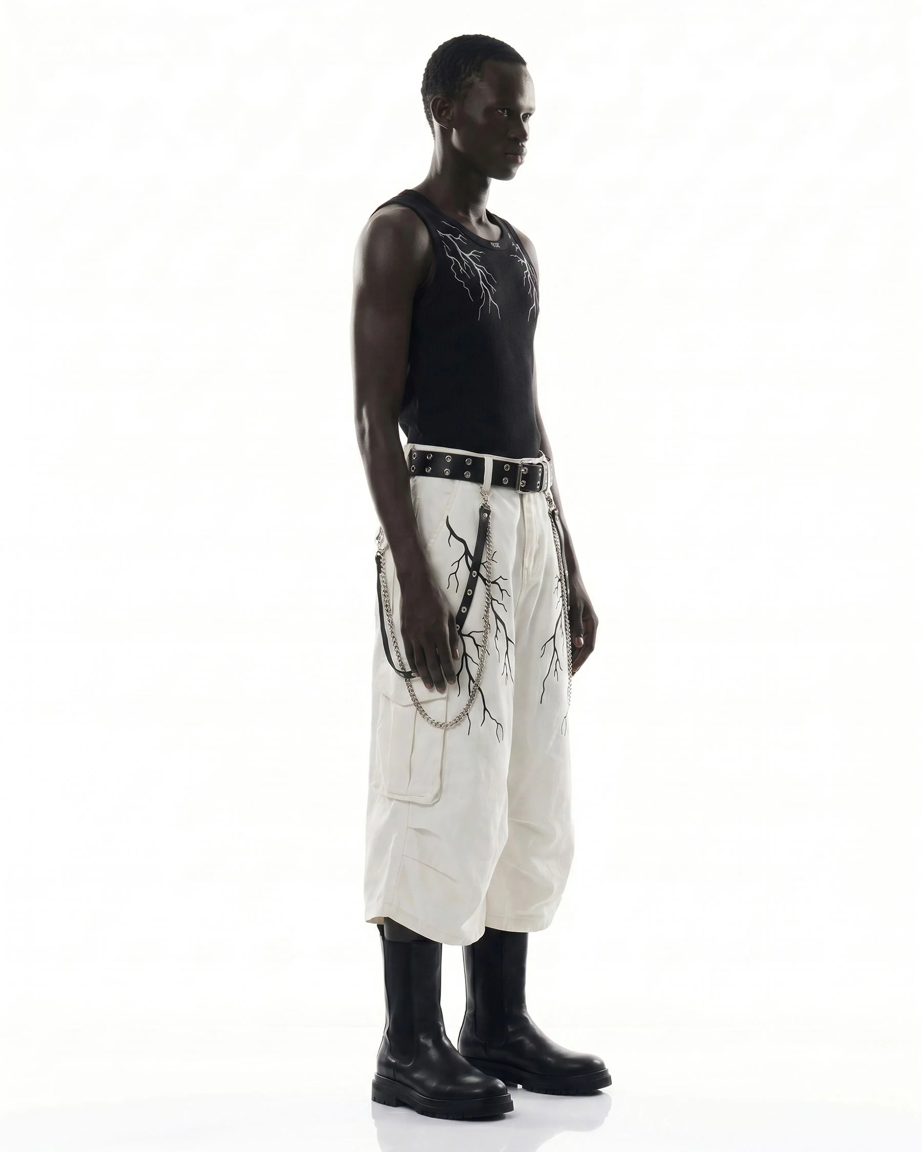 LIGHTNING Series | Gothic Chain Strap Utility Shorts - Image 5