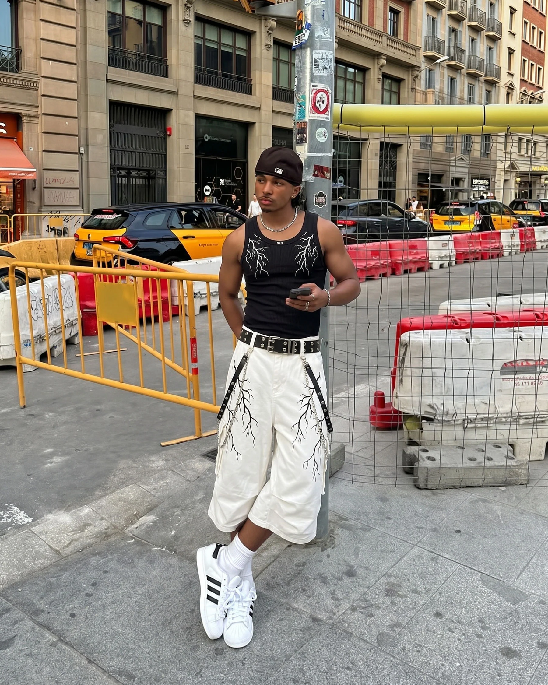 LIGHTNING Series | Gothic Chain Strap Utility Shorts - Image 9