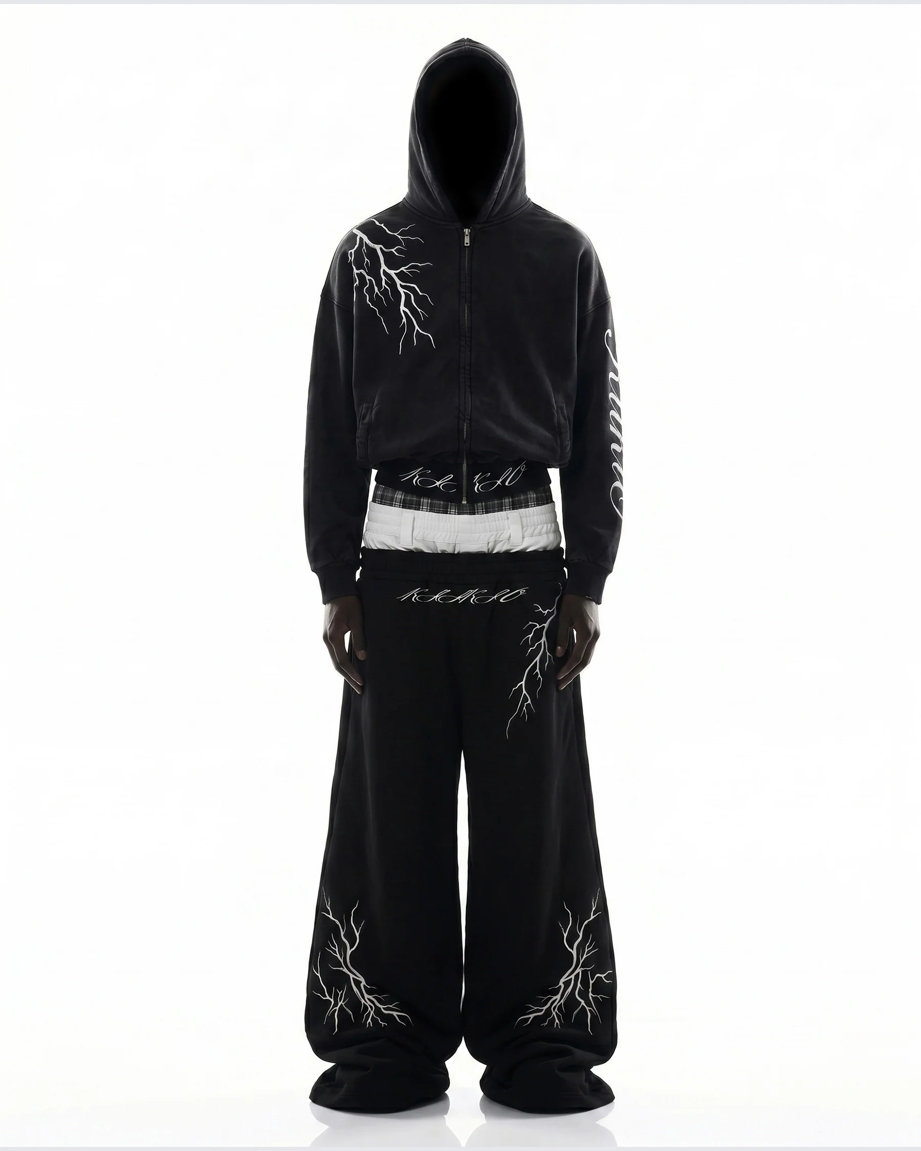 LIGHTNING Series | Layered Waist Wide-Leg Sweatpants - Image 2