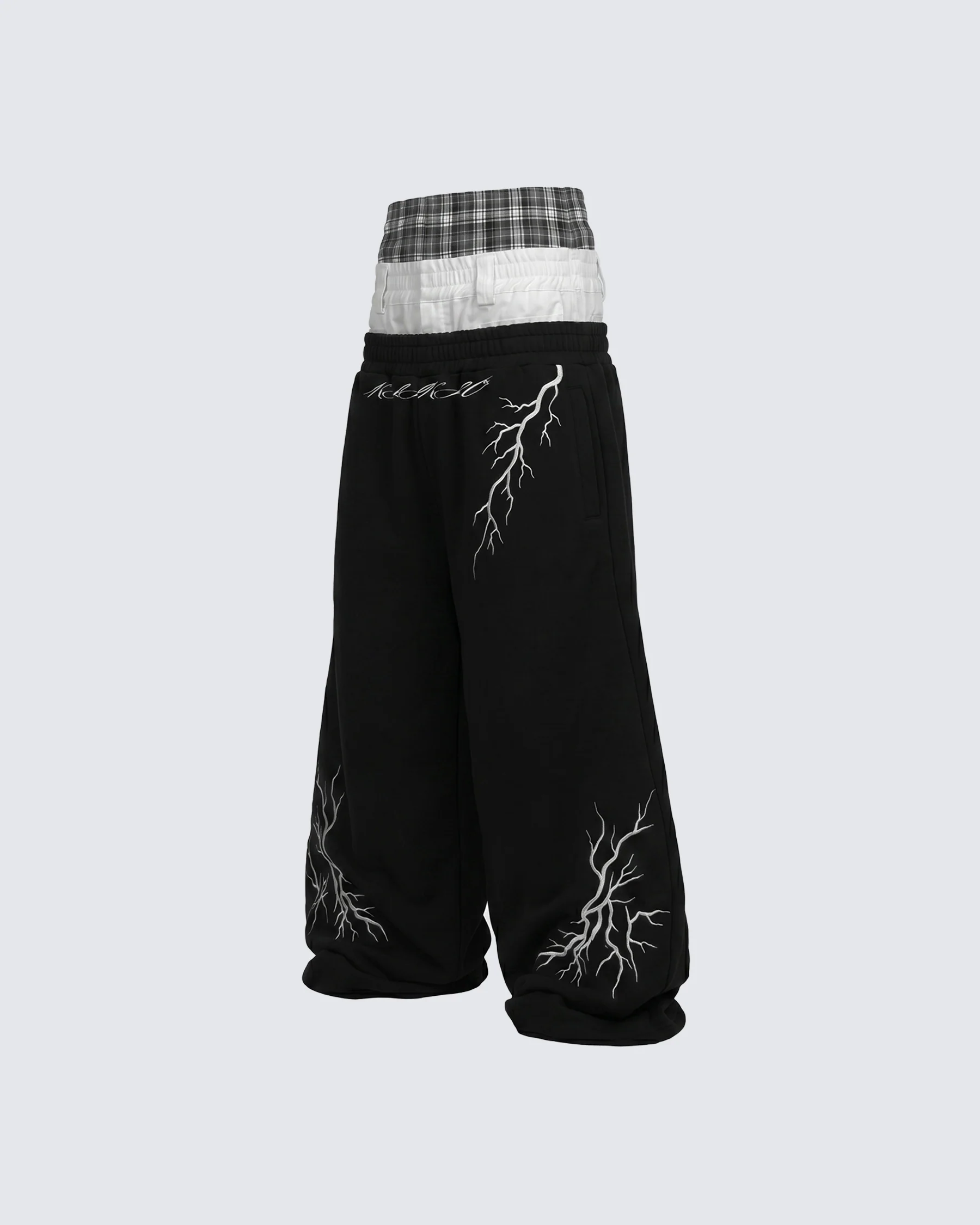 LIGHTNING Series | Layered Waist Wide-Leg Sweatpants - Image 3