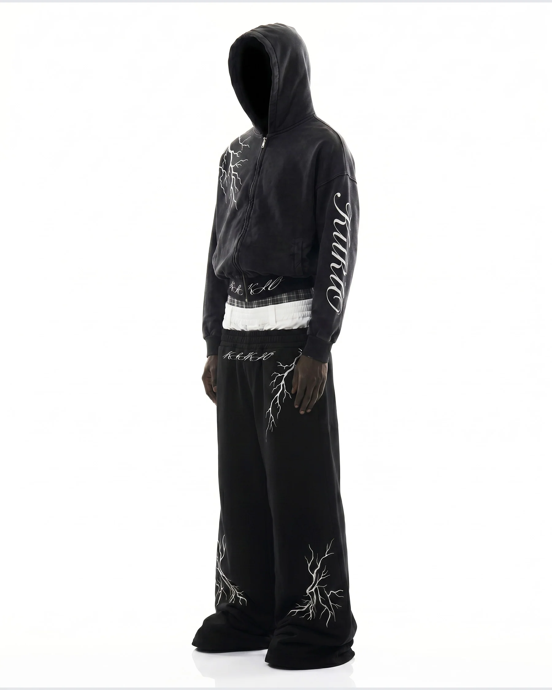 LIGHTNING Series | Layered Waist Wide-Leg Sweatpants - Image 6