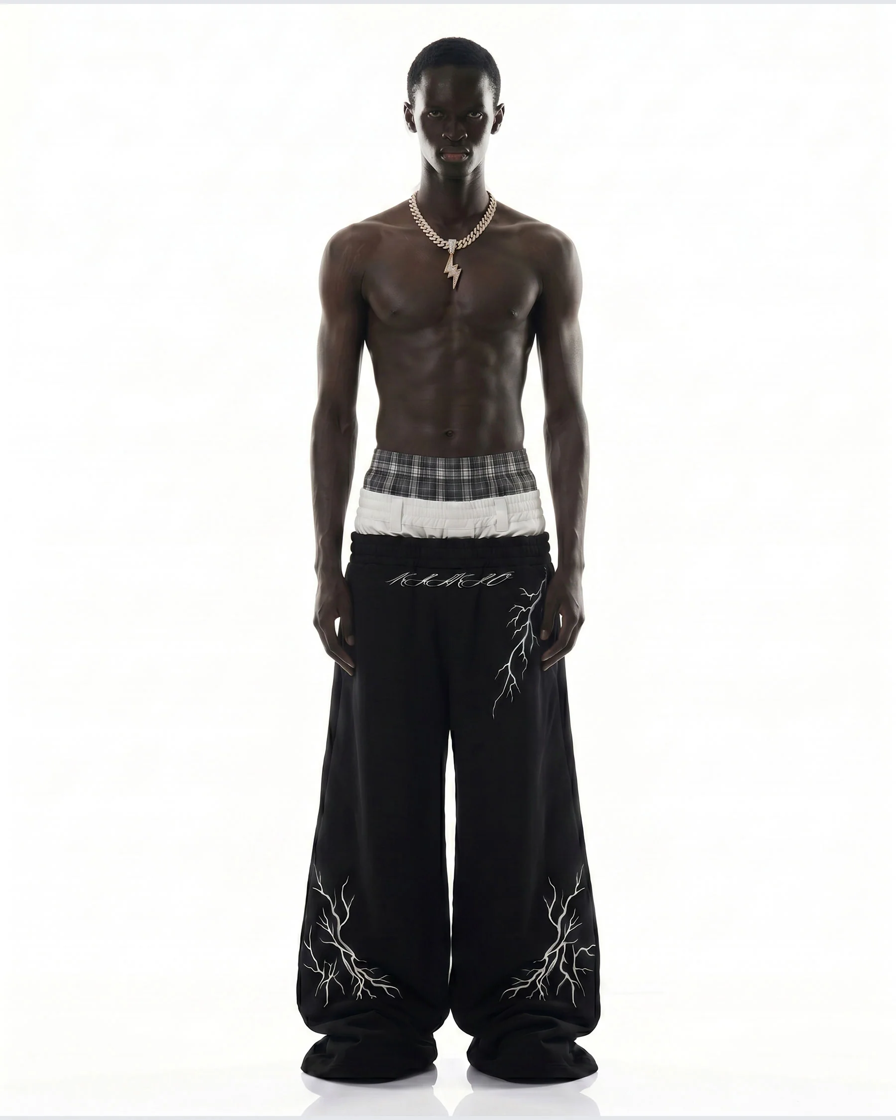 LIGHTNING Series | Layered Waist Wide-Leg Sweatpants - Image 7