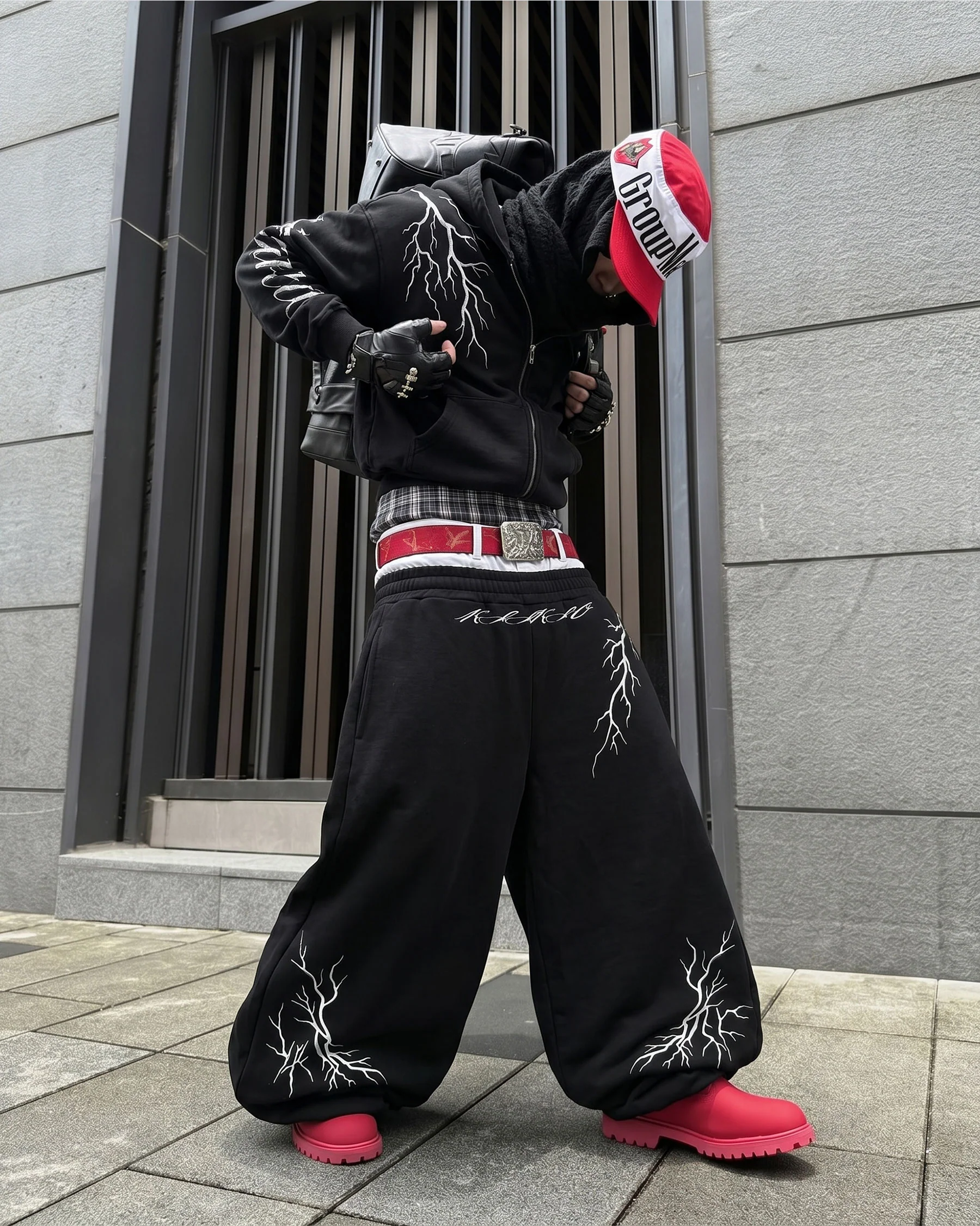 LIGHTNING Series | Layered Waist Wide-Leg Sweatpants - Image 9