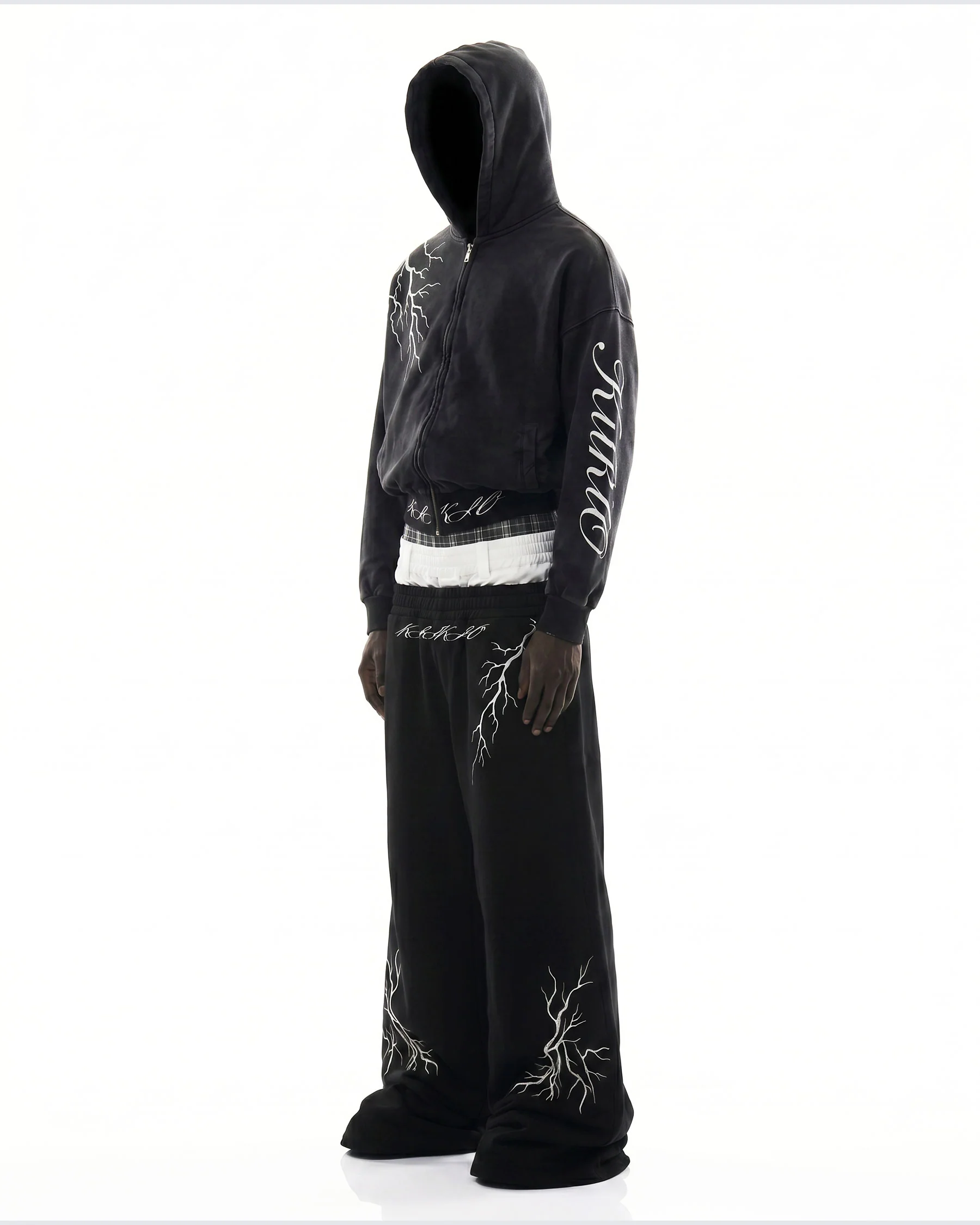 LIGHTNING Series | New Dark Hooded Zip Sweatshirt - Image 2