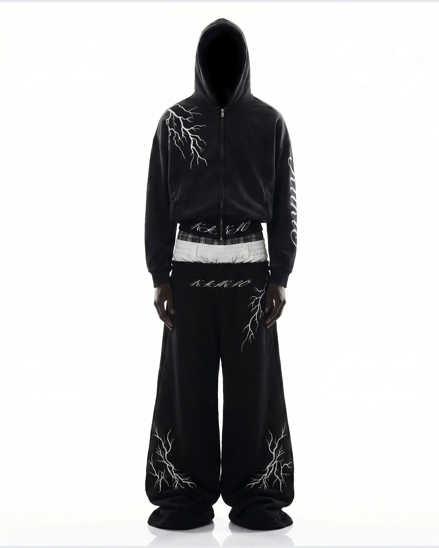 LIGHTNING Series | New Dark Hooded Zip Sweatshirt - Image 3