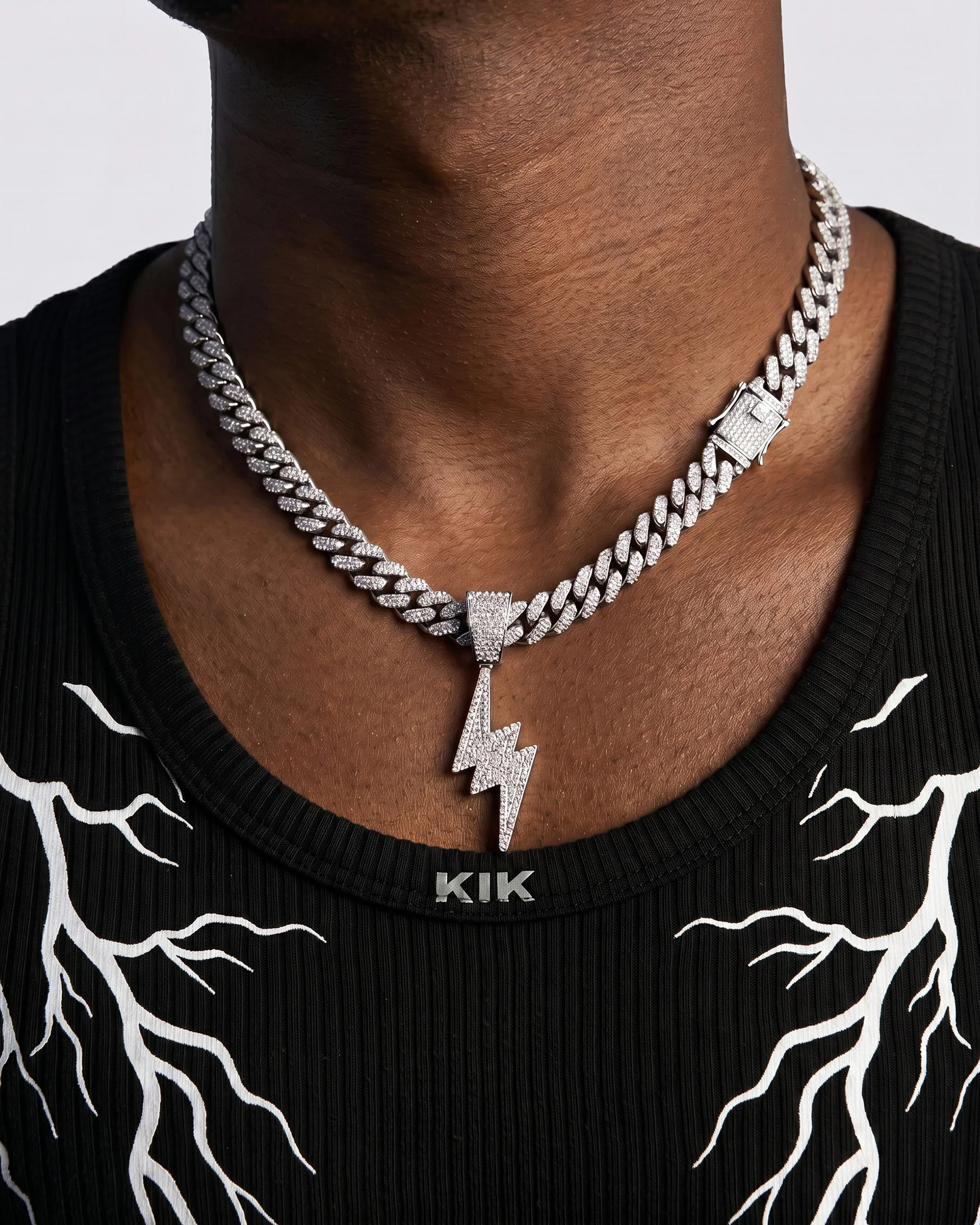 LIGHTNING Series | Pendant Cuban Chain Necklace - Image 2