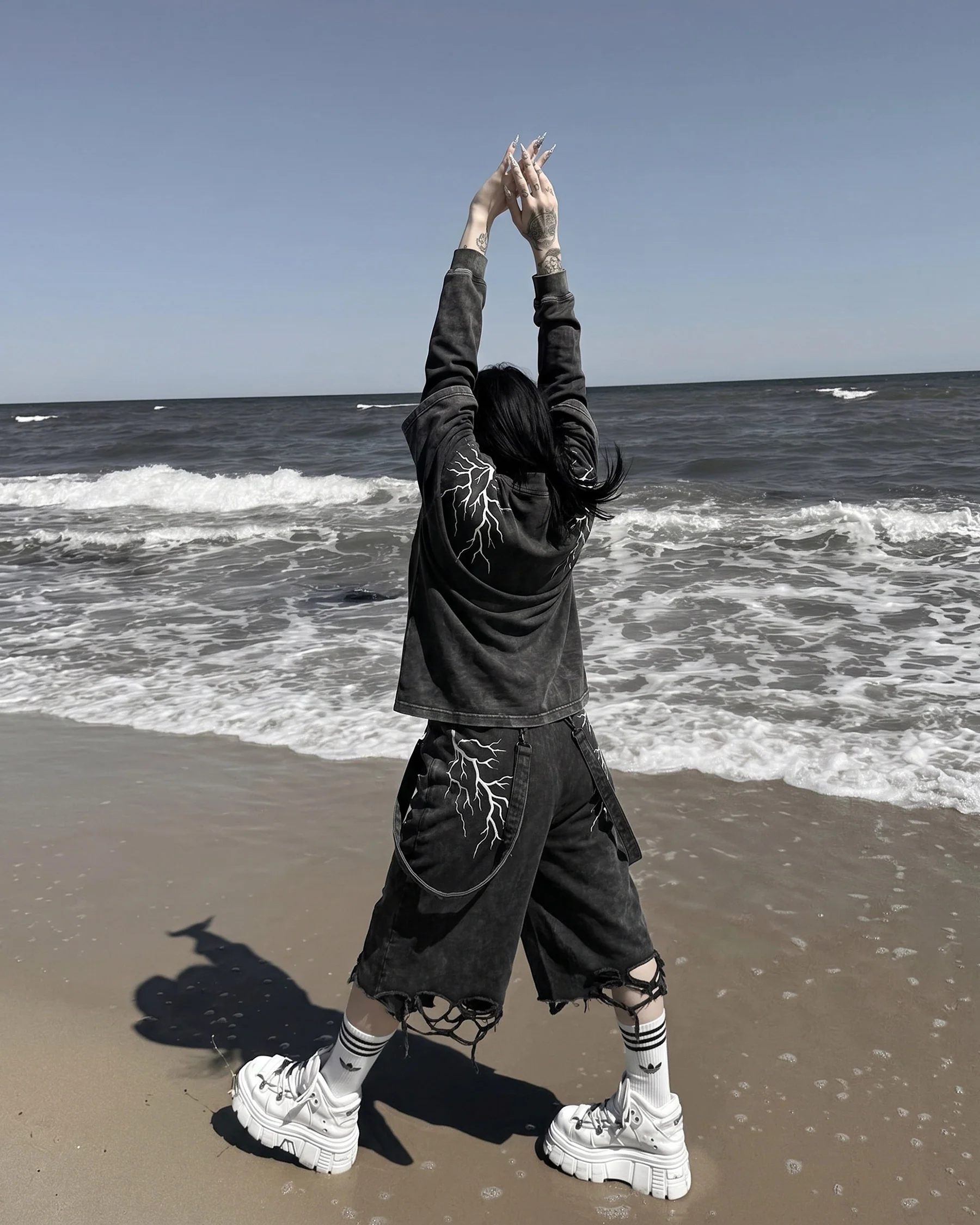 LIGHTNING Series | Washed Layered Long Sleeve T-Shirt - Image 12