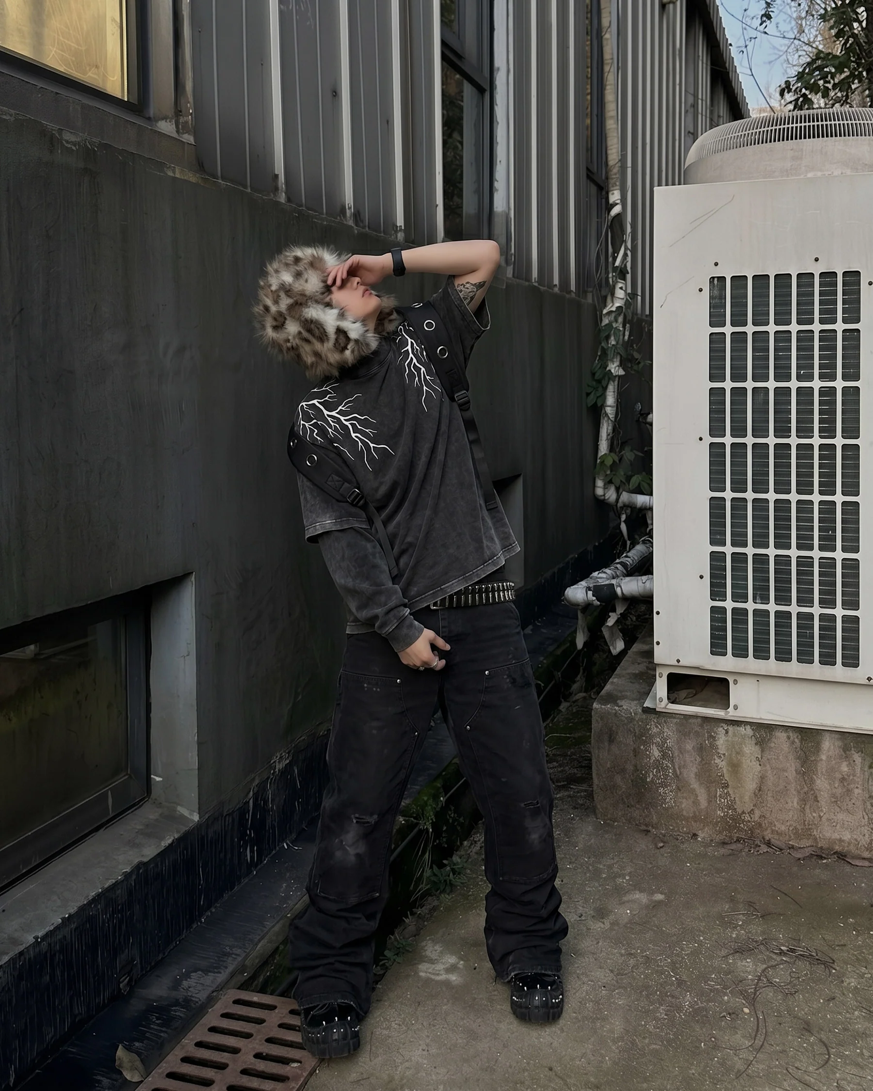 LIGHTNING Series | Washed Layered Long Sleeve T-Shirt - Image 7