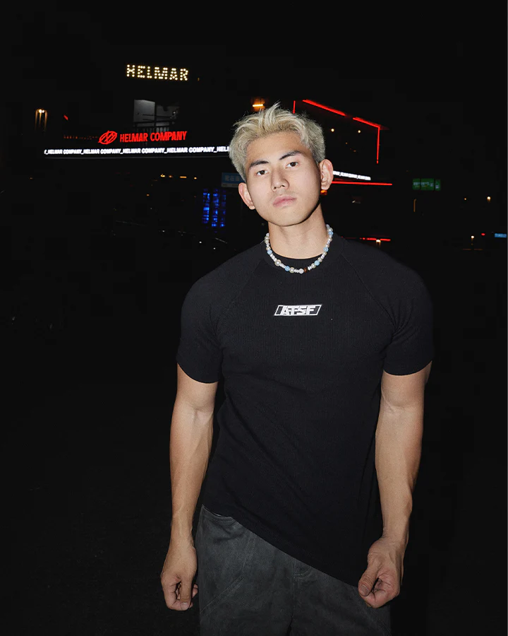 Logo Print Ribbed Knit T-Shirt - Image 6