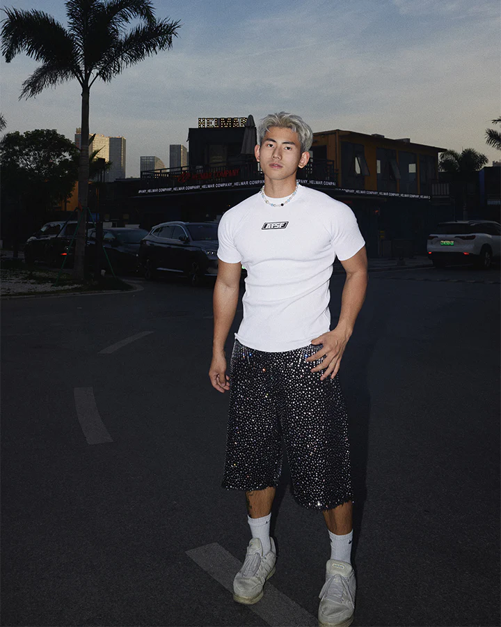 Logo Print Ribbed Knit T-Shirt - Image 9