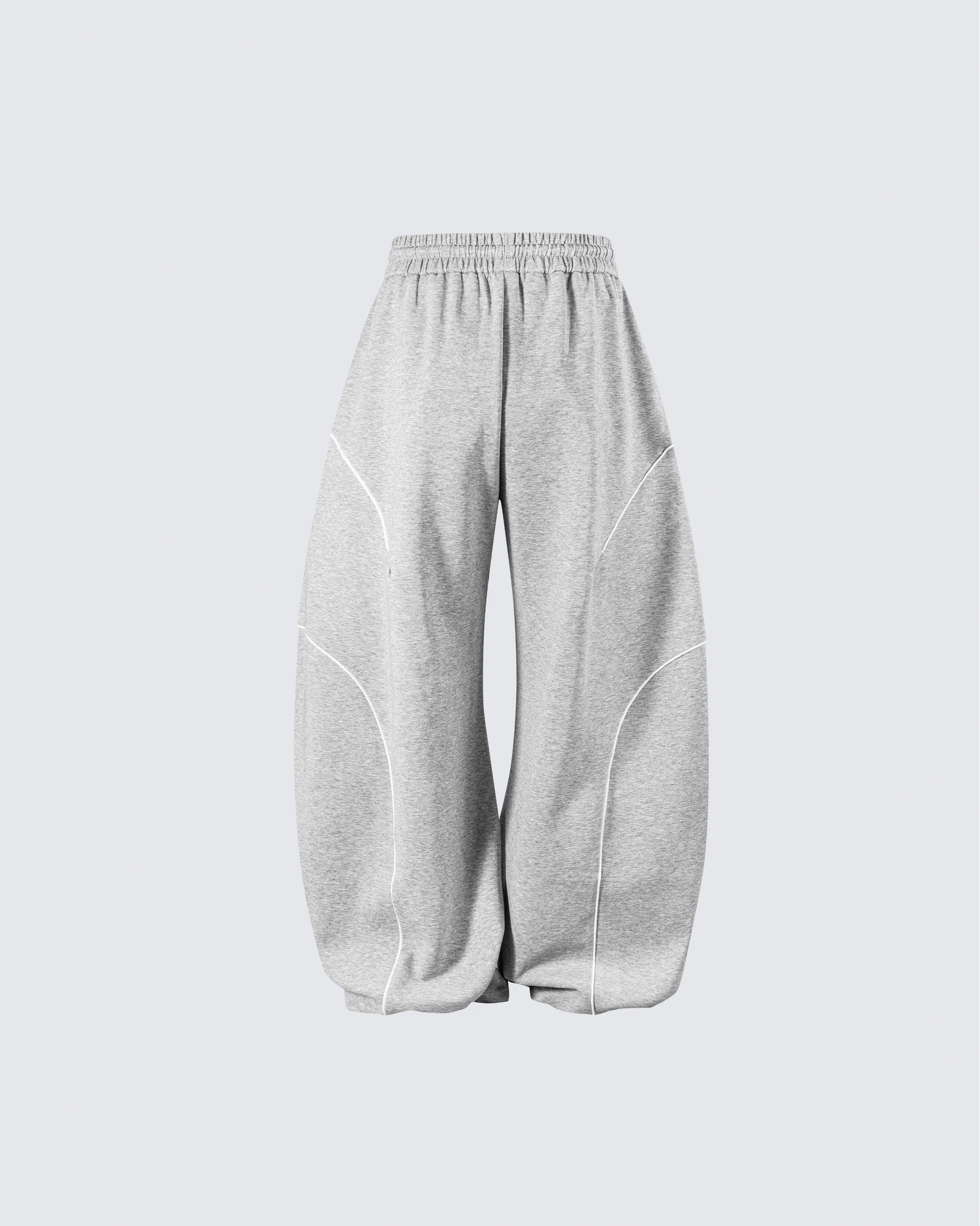 Loose-Fit Sweatpants with White Piping - Image 6
