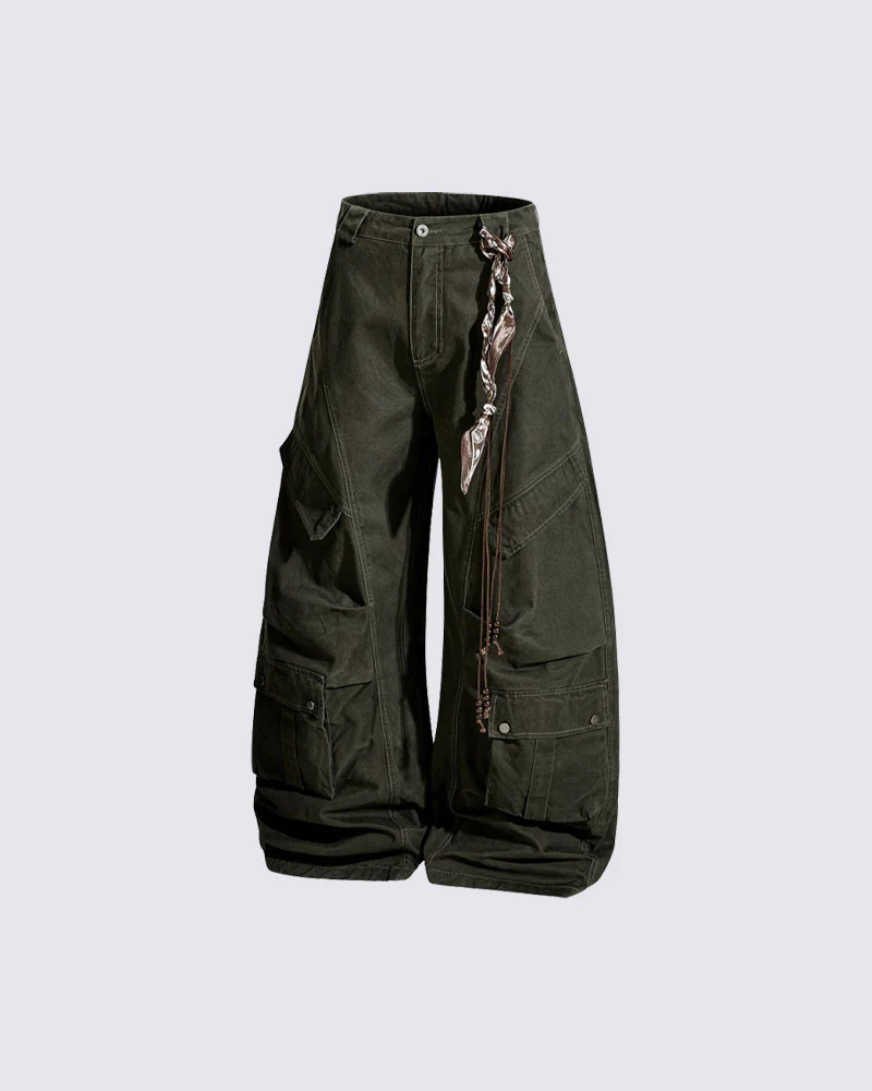 Loose Fit Vintage Utility Trousers - Image 5