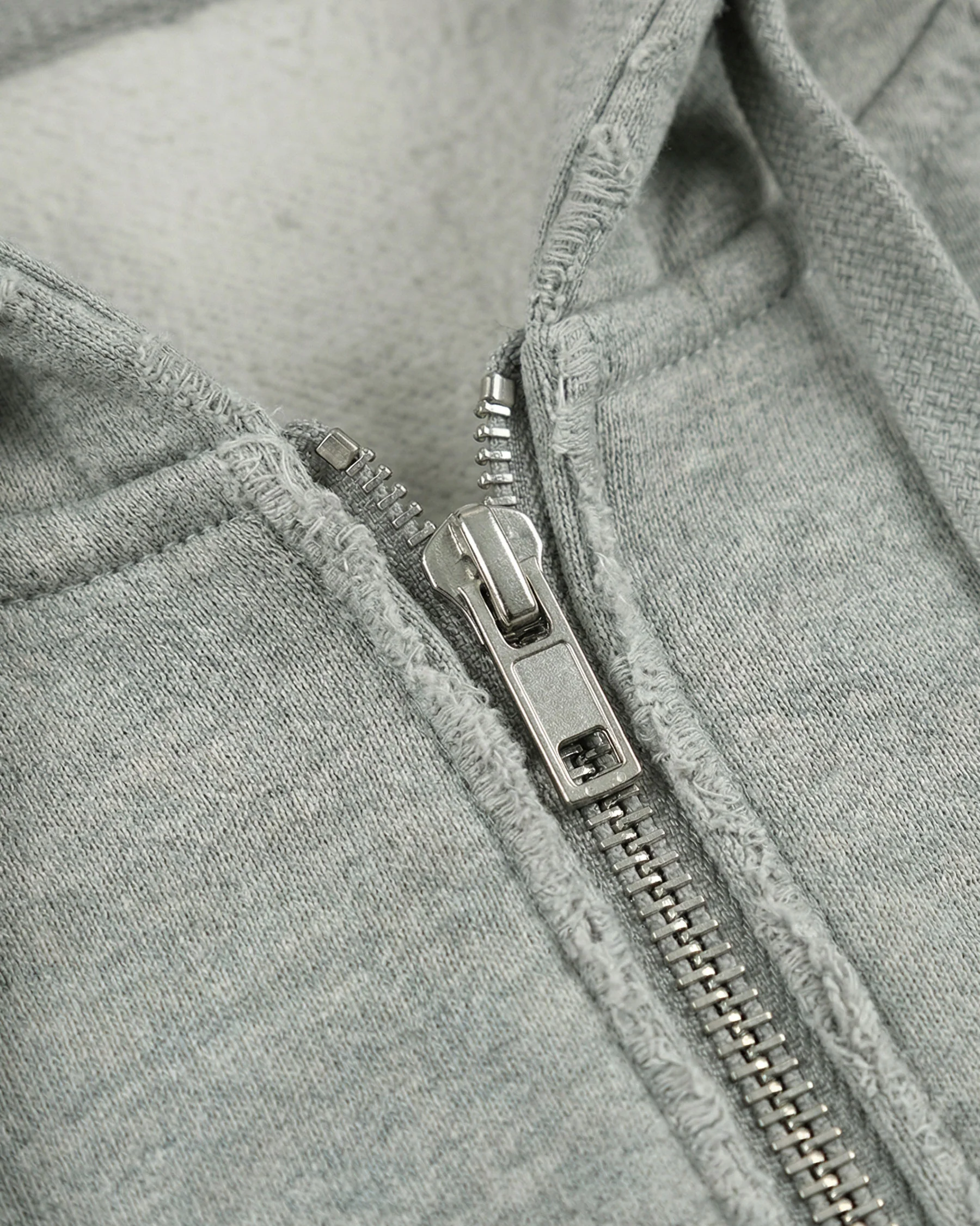 LOW SATURATION-Distressed Cropped Zip-Up Hoodie - Image 11