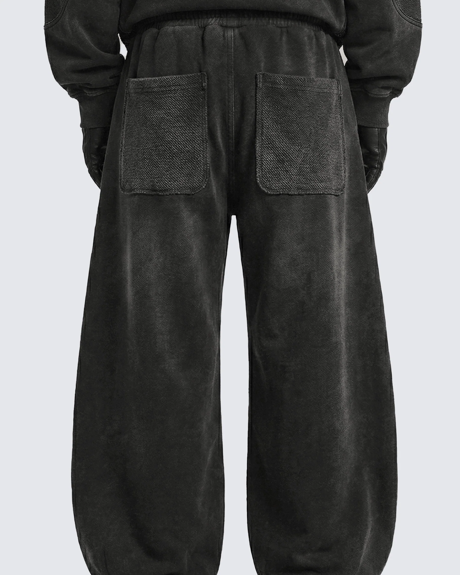 LOW SATURATION-Spring New Washed Zip Hem Sweatpants - Image 4