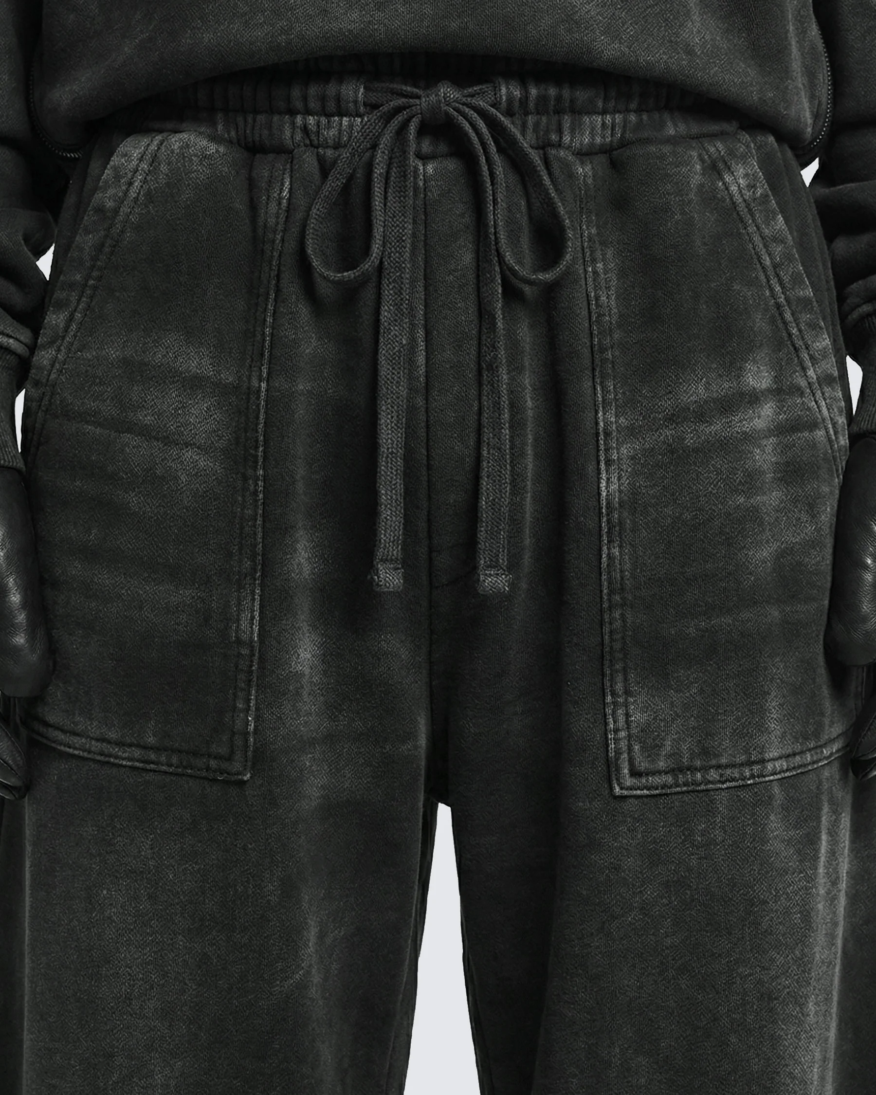 LOW SATURATION-Spring New Washed Zip Hem Sweatpants - Image 5