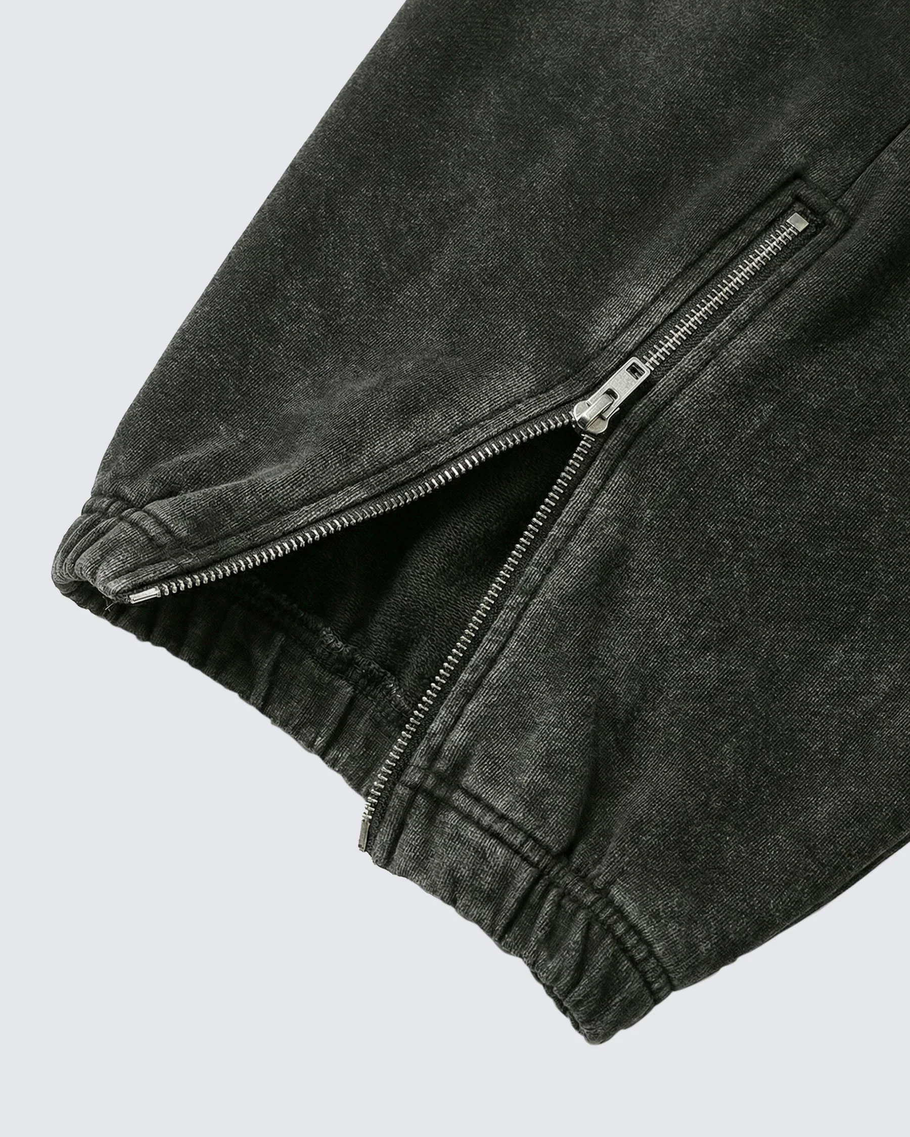 LOW SATURATION-Spring New Washed Zip Hem Sweatpants - Image 9