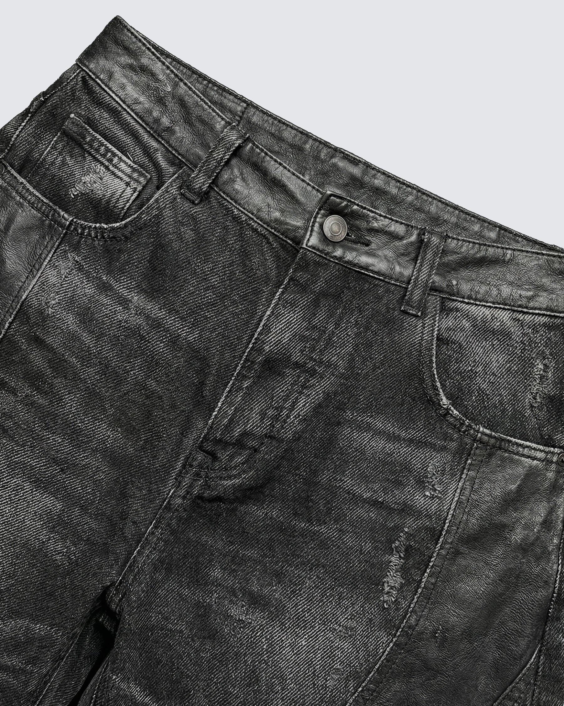 LOW SATURATION-Washed Wide-Leg Denim Pants - Image 12