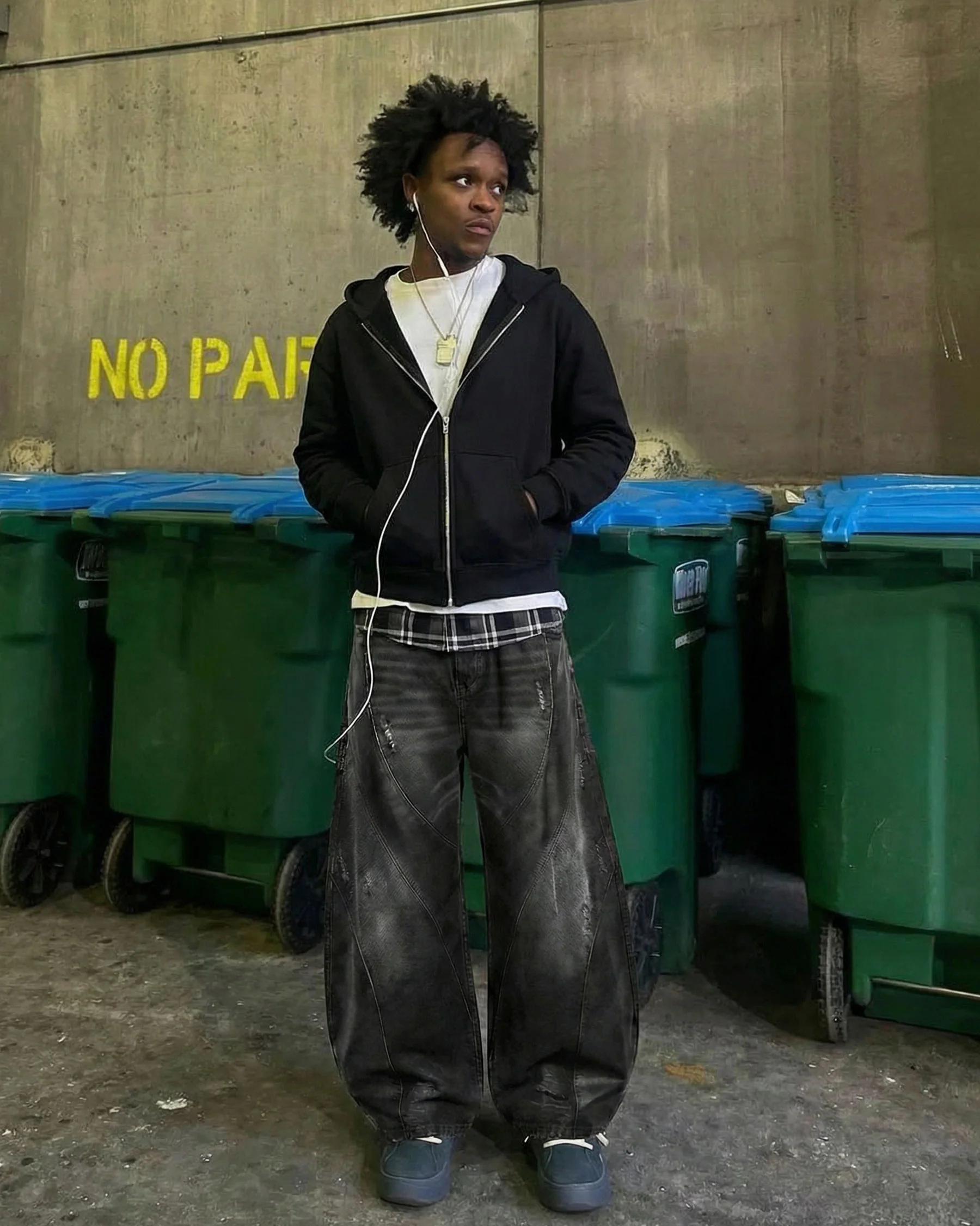 LOW SATURATION-Washed Wide-Leg Denim Pants - Image 7