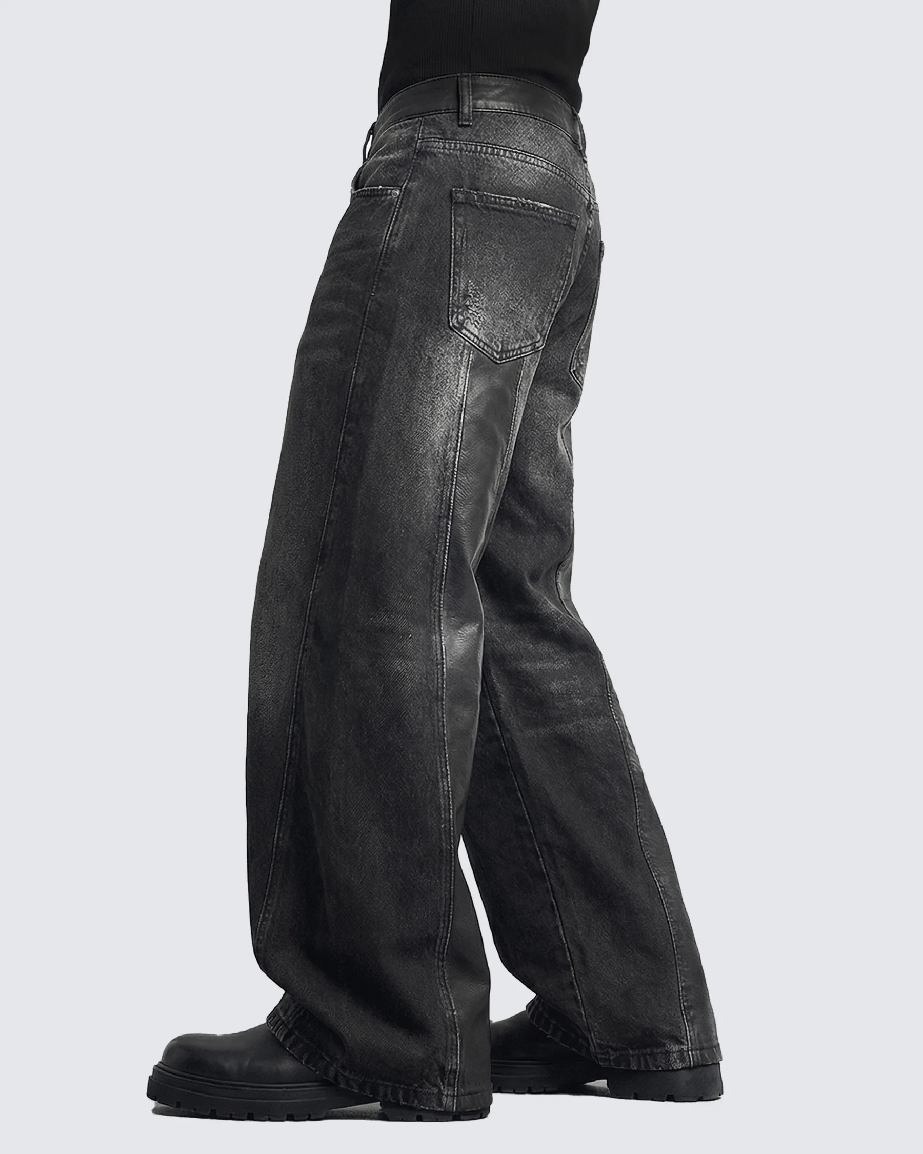 LOW SATURATION-Washed Wide-Leg Denim Pants - Image 9