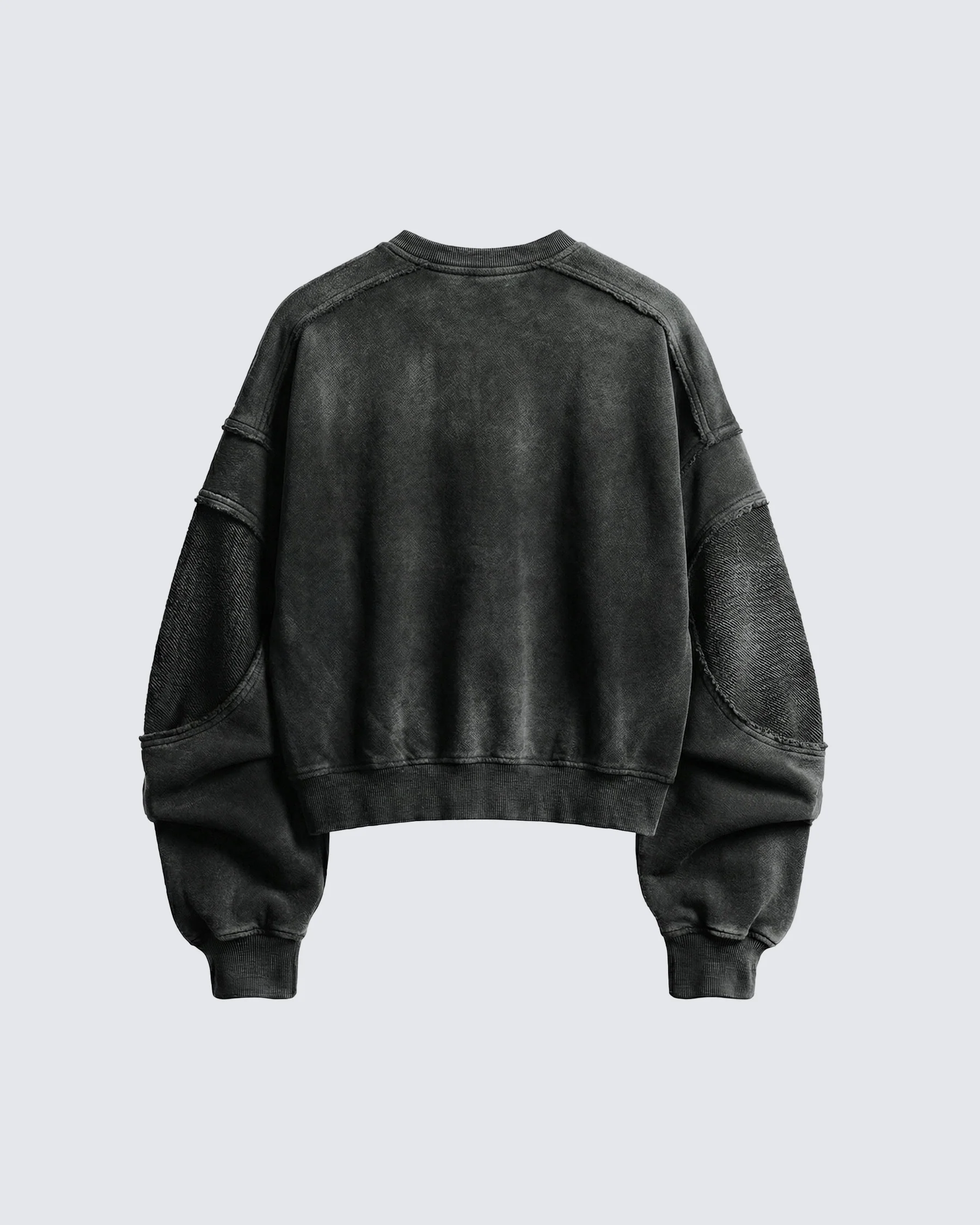 LOW SATURATION-Washed Zip Detail Cropped Sweatshirt - Image 4