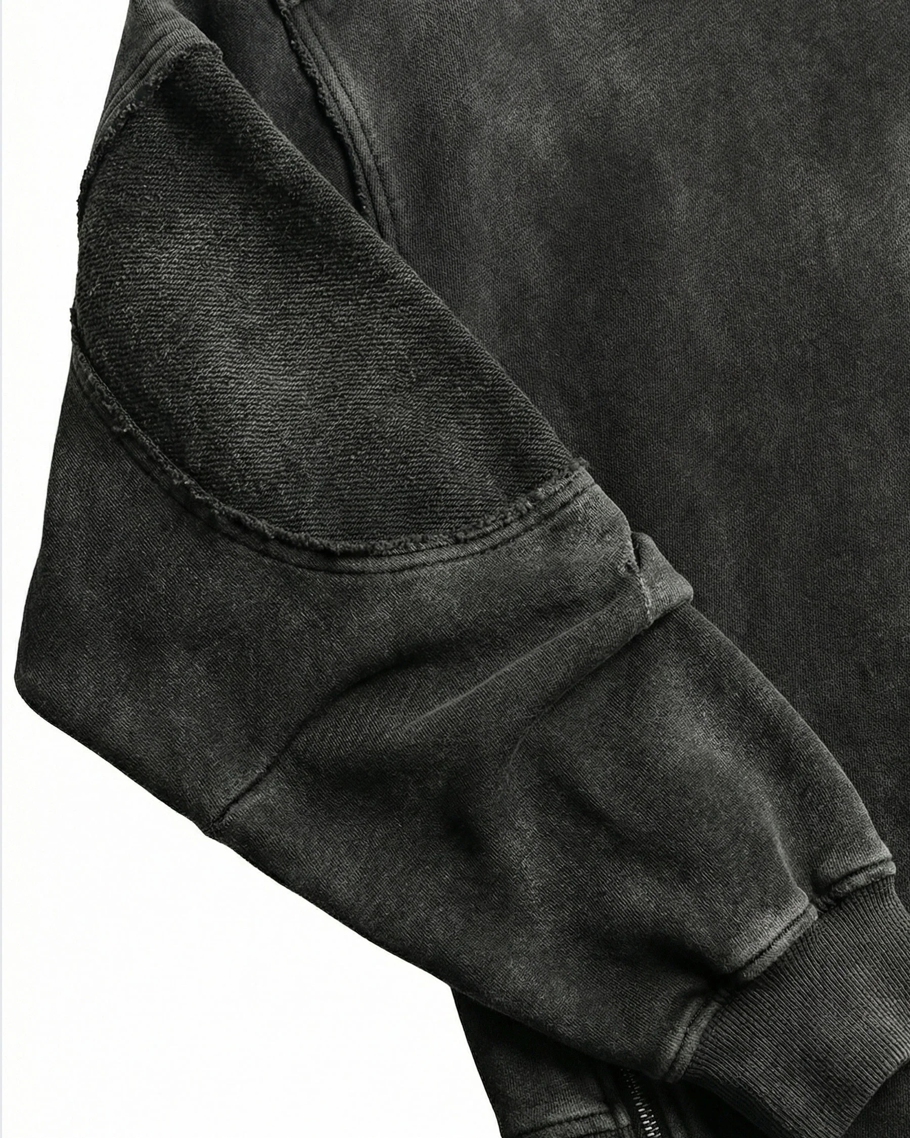 LOW SATURATION-Washed Zip Detail Cropped Sweatshirt - Image 8