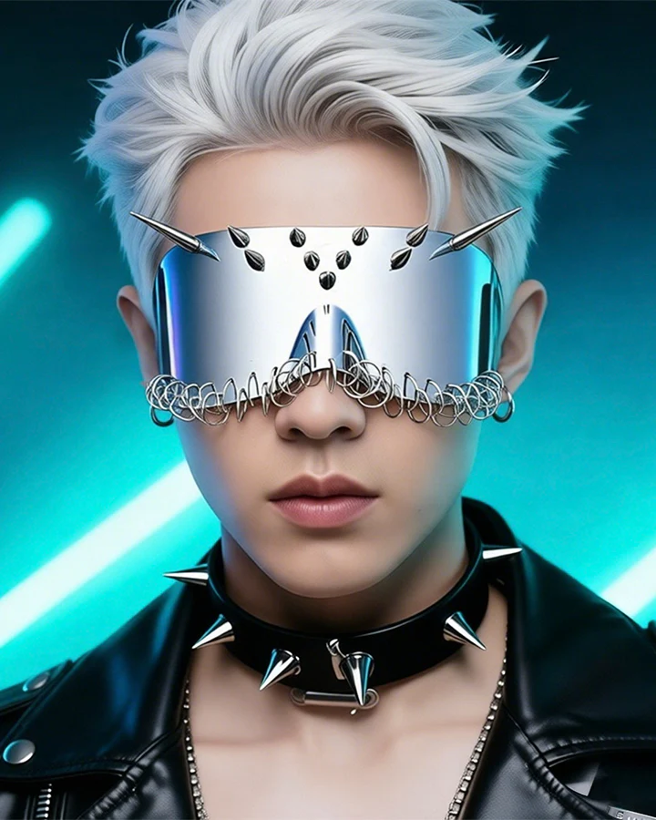 Mask Spiked Ring Cyberpunk Glasses - Image 4