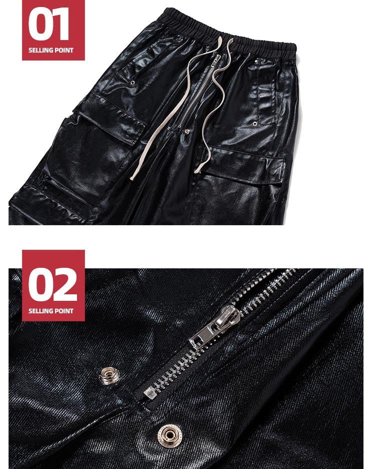 Matte Coated Big Pocket Cargo Pants - Image 10