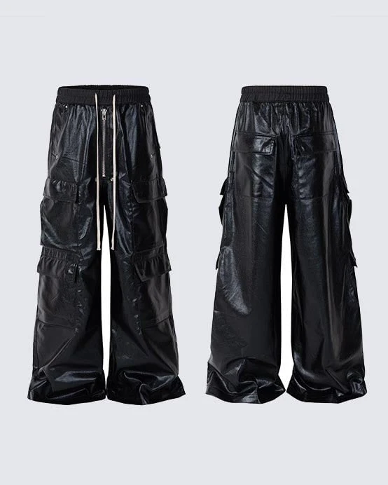 Matte Coated Big Pocket Cargo Pants - Image 5
