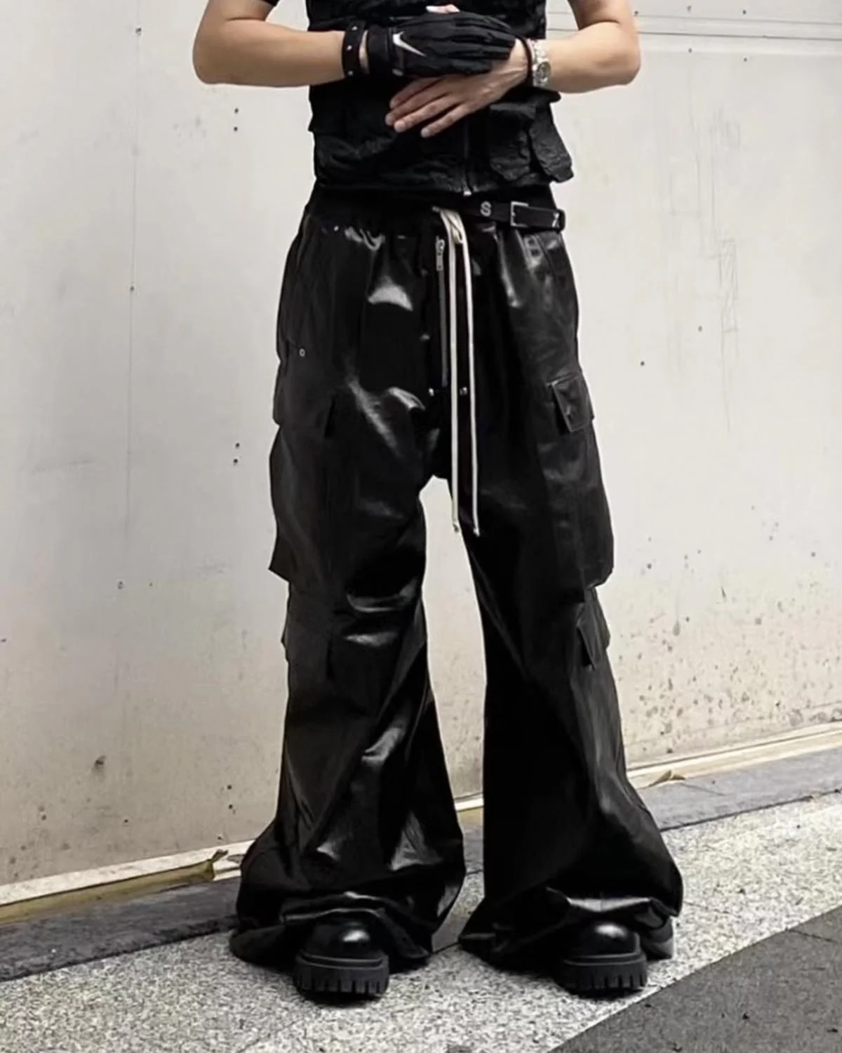 Matte Coated Big Pocket Cargo Pants - Image 8