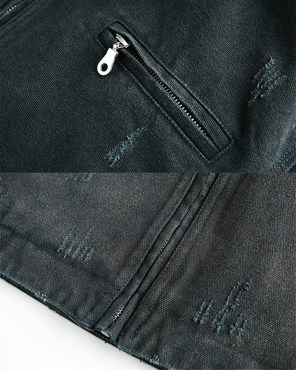 Vintage Punk Street Cargo Denim Jacket - Image 5