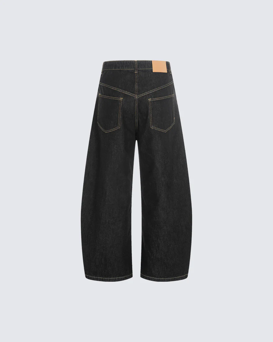 Minimal Buckle Wide-Leg Denim Pants - Image 5