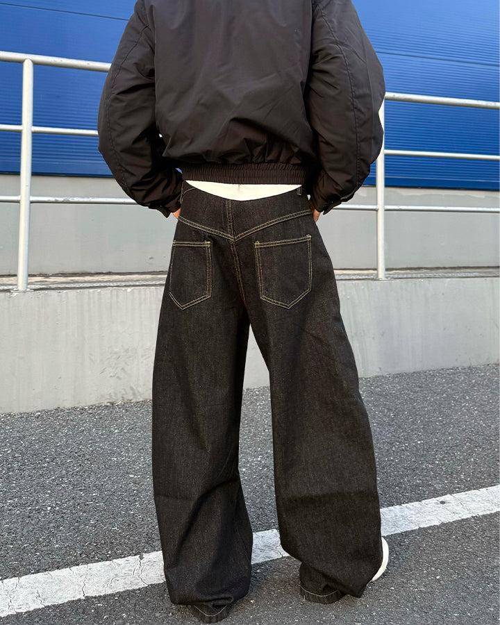 Minimal Buckle Wide-Leg Denim Pants - Image 6