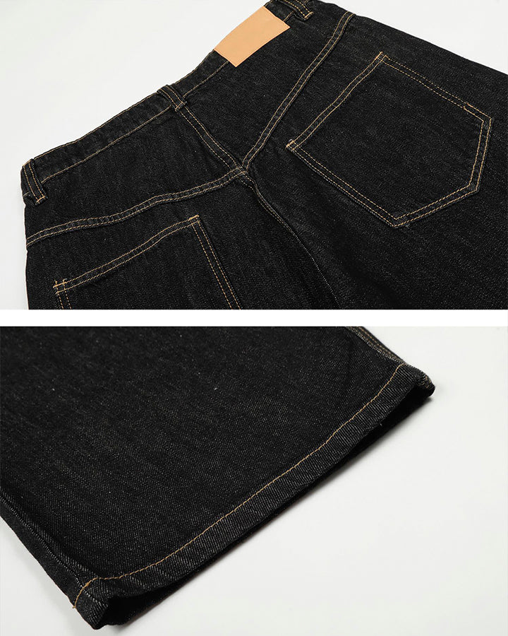 Minimal Buckle Wide-Leg Denim Pants - Image 9