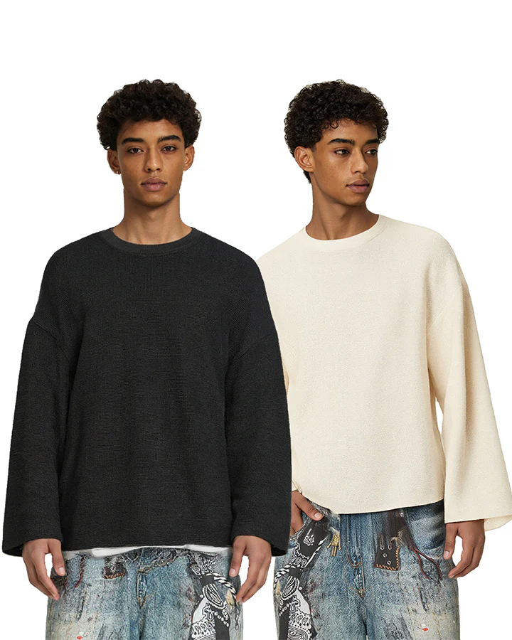 Minimal Ribbed Long Sleeve T-Shirt - Image 3