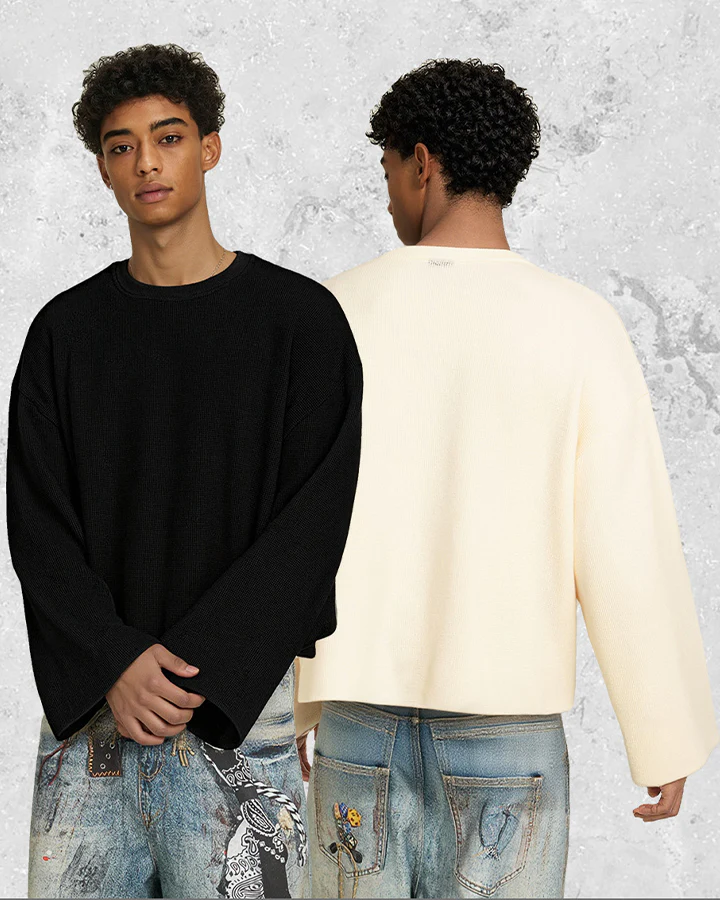 Minimal Ribbed Long Sleeve T-Shirt - Image 4