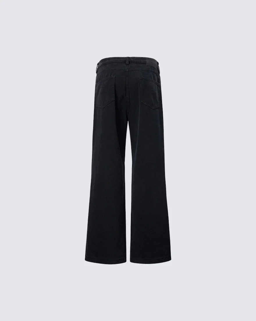 Minimal Rivet Panel Wide Leg Pants - Image 3