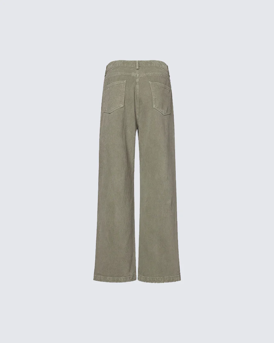 Minimal Rivet Panel Wide Leg Pants - Image 6