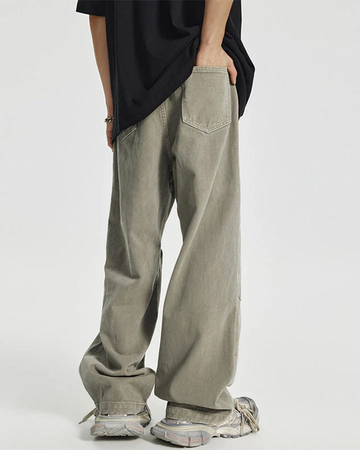 Minimal Rivet Panel Wide Leg Pants - Image 7