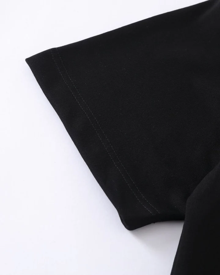 Minimal Studded Letter Print Street T-Shirt - Image 12