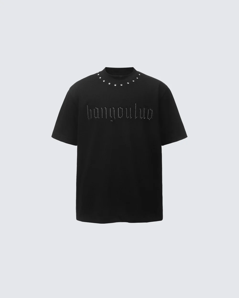 Minimal Studded Letter Print Street T-Shirt - Image 5