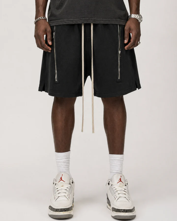 Minimal Zipper Detail Street Shorts - Image 2
