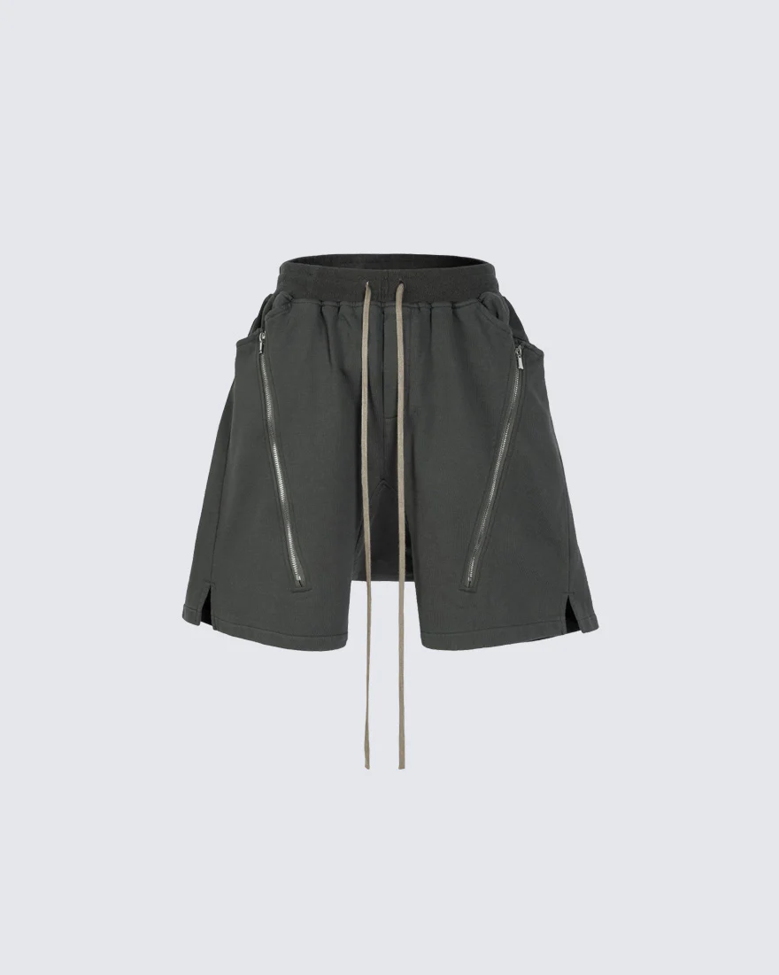 Minimal Zipper Detail Street Shorts - Image 5