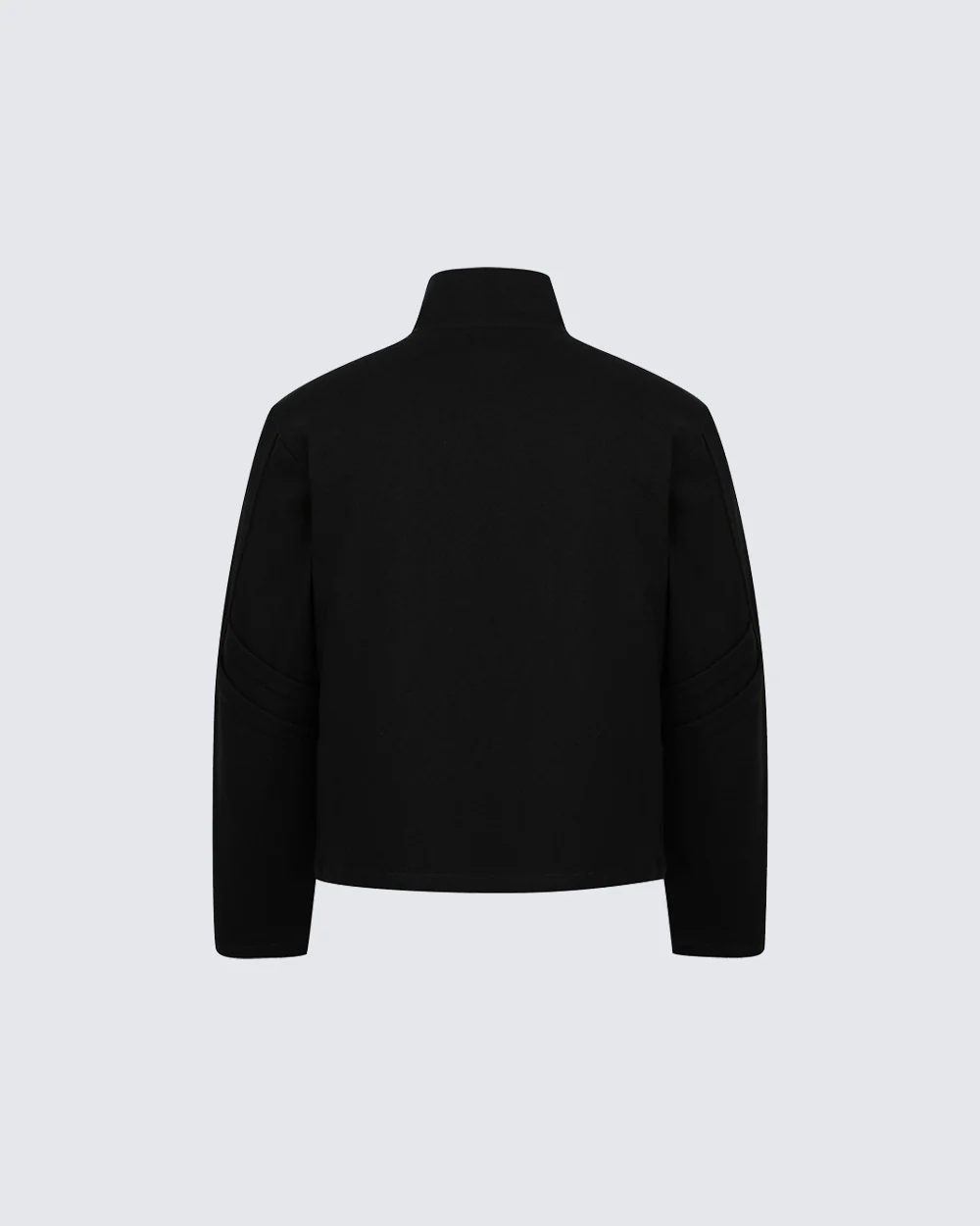 Minimalist Asymmetric Zip Stand Collar Jacket - Image 8
