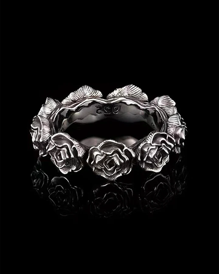 Minimalist Open Black Rose Ring - Image 2