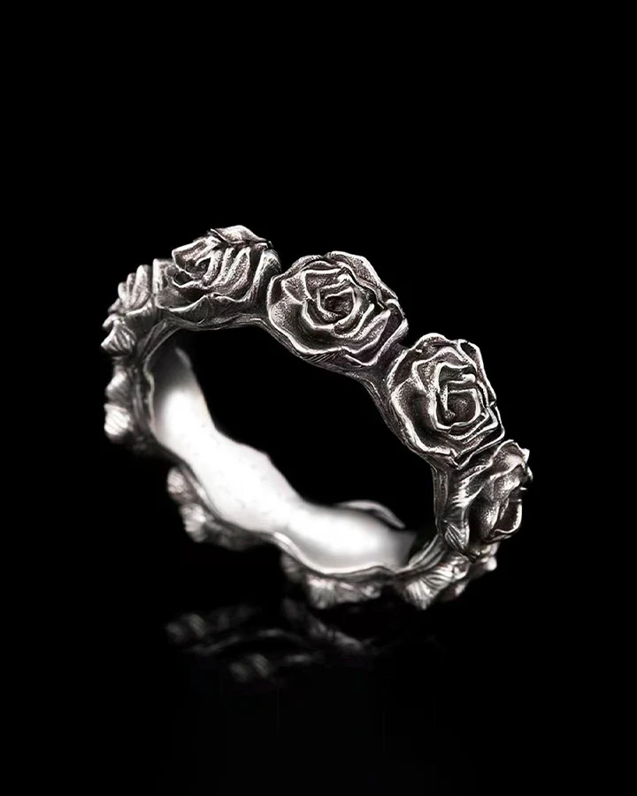 Minimalist Open Black Rose Ring - Image 3